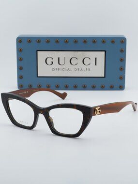 Gucci GG1334O 005 Cat Eye Eyeglasses - Havana 52mm